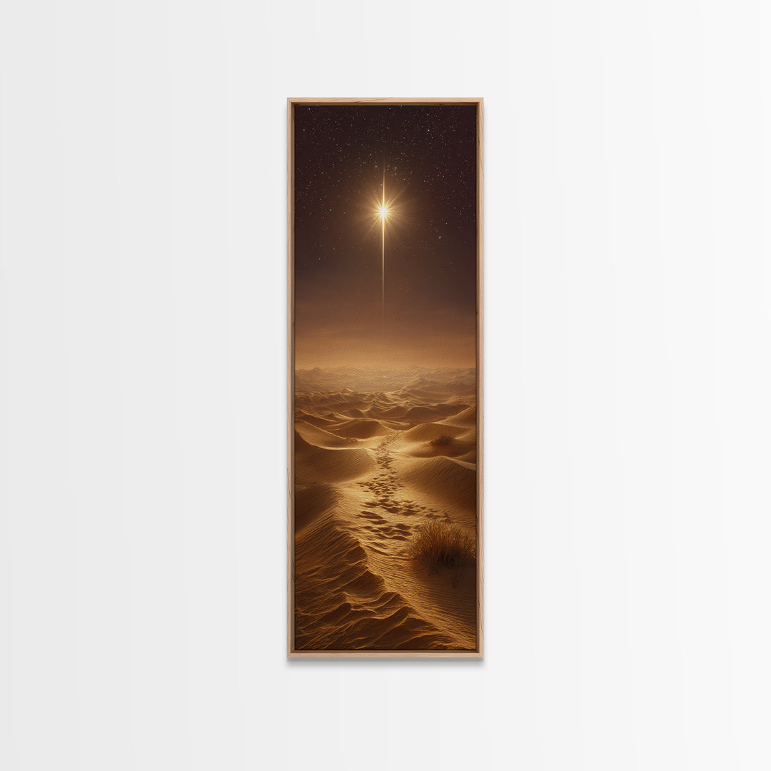Wise Journey Star – Framed Canvas Print – Christian Art Canvas – Christmas Art – Christian Wall Art – Skinny Art – Christian Christmas Art