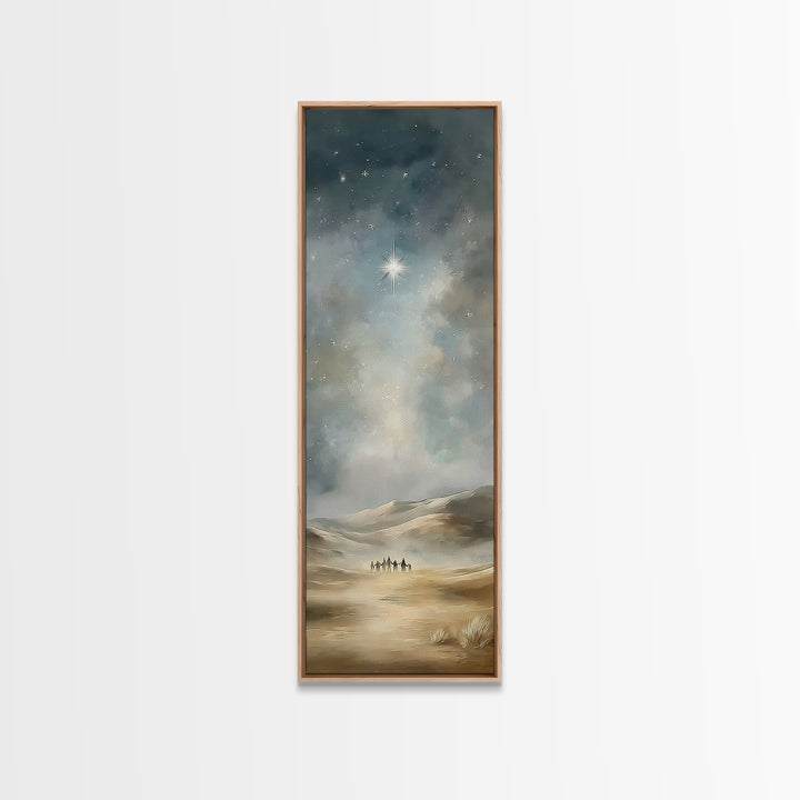Starry Night Caravan – Framed Canvas Print, Skinny Art, Christian Wall Art, Christmas Art, Christian Art Canvas, Jesus Painting