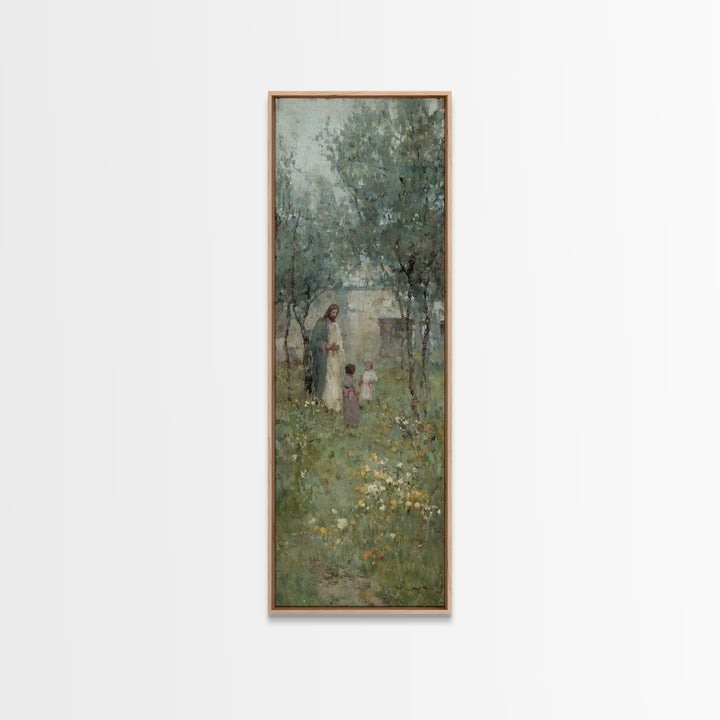 Garden of Peace – Framed Canvas Print | Narrow Art | Christian Art Print | Jesus Painting | Christian Decor | Subtle Christian Art