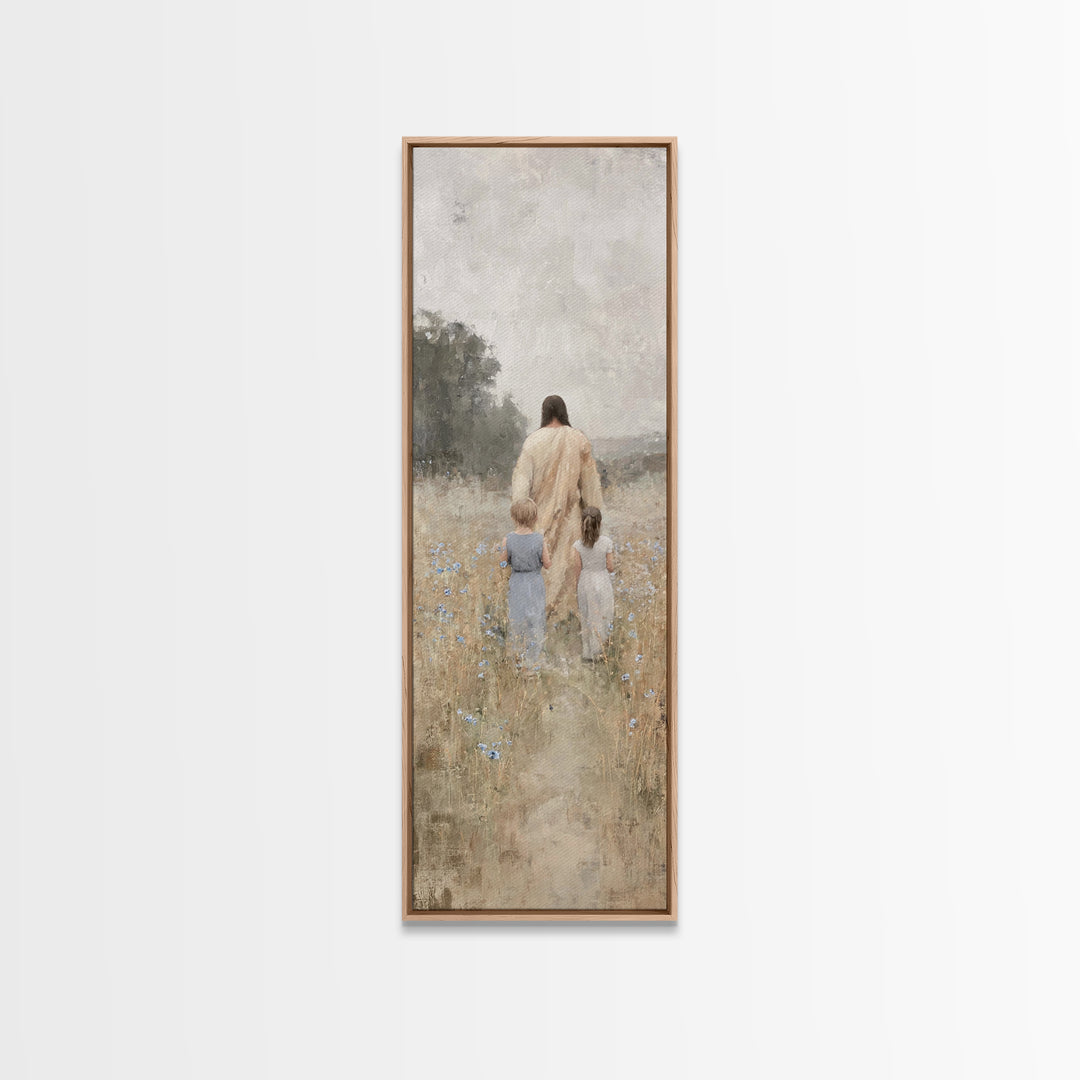 Fields of Mercy – Framed Canvas Print, Tall Skinny Art Print, Christian Art, Christian Wall Art, Jesus Painting, Christian Art Canvas