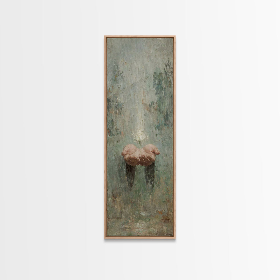 Bloom Of Grace – Framed Canvas Print – Skinny Art – Christian Wall Art – Christian Art Canvas – Vintage Christian Art – Christian Christmas