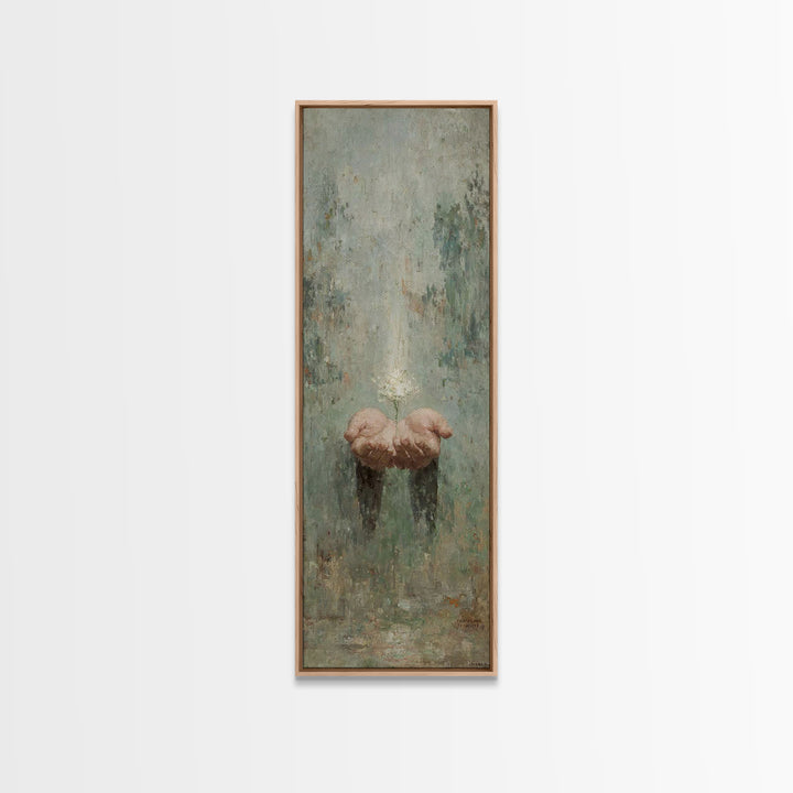 Bloom Of Grace – Framed Canvas Print – Skinny Art – Christian Wall Art – Christian Art Canvas – Vintage Christian Art – Christian Christmas