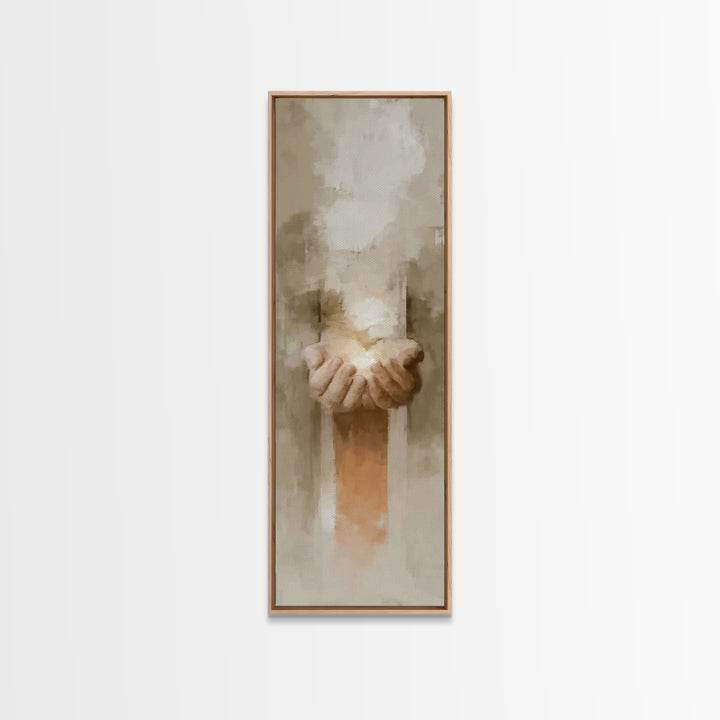 Gift Of Radiance – Framed Canvas Print – Tall Narrow Wall Art – Christian Art Canvas – Minimalist Christian Art – Christian Wall Art – Jesu