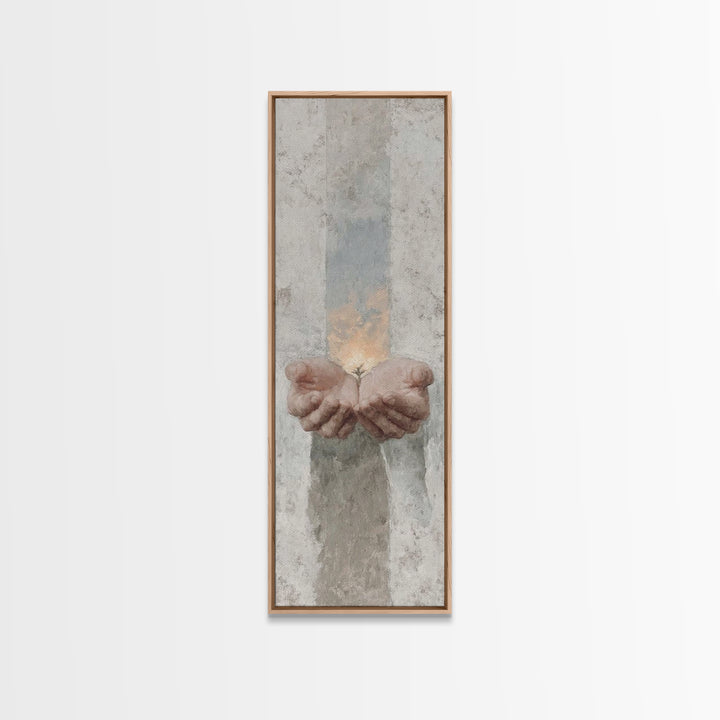 Seed Of Hope – Framed Canvas Print – Narrow Art – Christian Art Canvas – Christian Wall Art – Modern Christian Art – Unique Christian Art