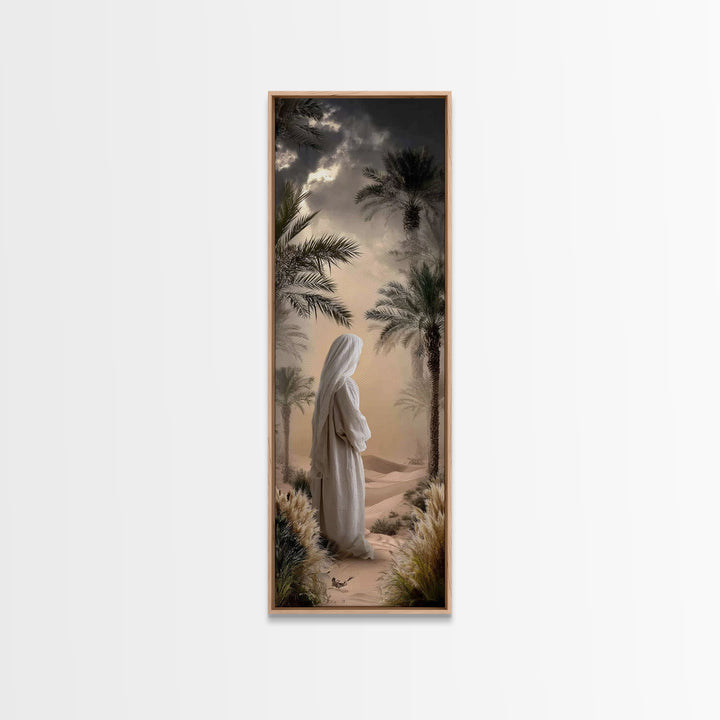 Desert Messiah – Framed Canvas Print – Tall Skinny Art Print – Jesus Painting – Christian Art Canvas – Christian Art – Christian Wall Art