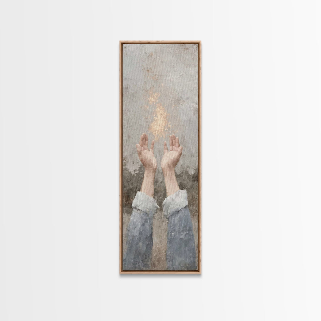Hope In The Heavens – Framed Canvas Print – Tall Narrow Wall Art – Christian Art Print – Christian Wall Art – Jesus Painting – Christian De