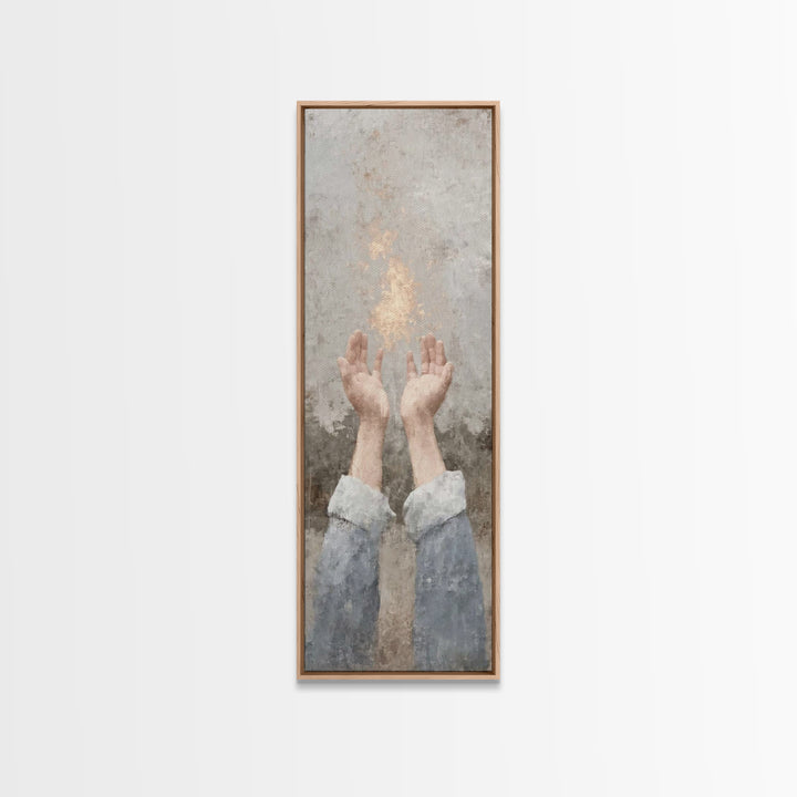 Hope In The Heavens – Framed Canvas Print – Tall Narrow Wall Art – Christian Art Print – Christian Wall Art – Jesus Painting – Christian De