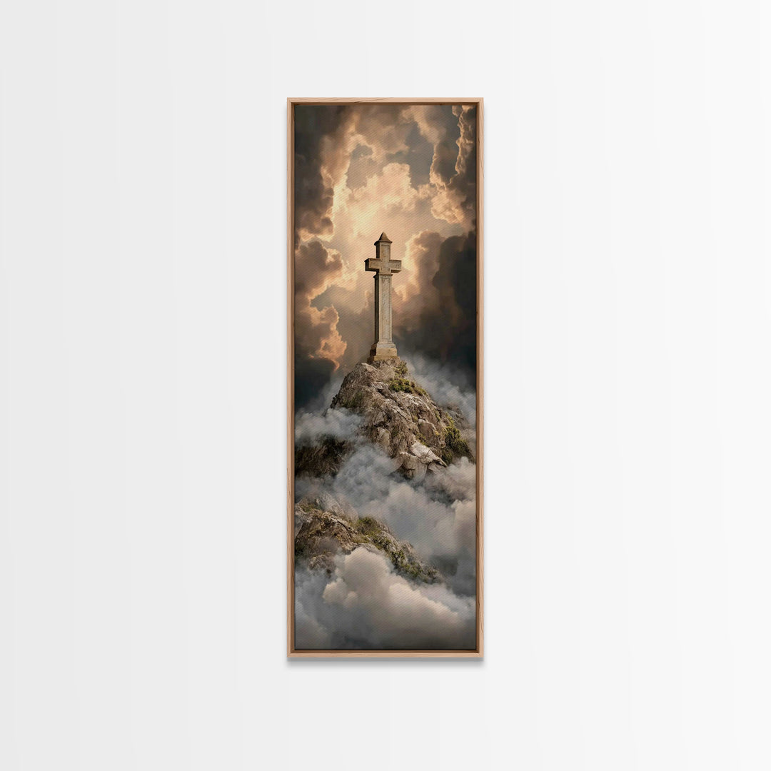 Crown Of Faith – Framed Canvas Print – Tall Skinny Art Print – Christian Wall Art – Christian Art – Christmas Art – Christian Painting