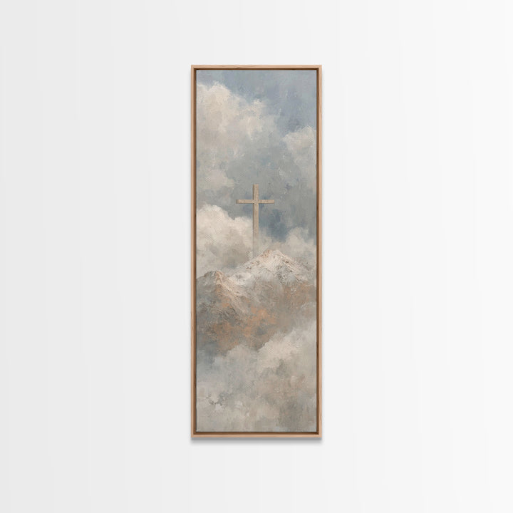 Summit Of Salvation – Framed Canvas Print – Narrow Art – Christian Art Canvas – Christian Painting – Christian Decor – Christian Christmas
