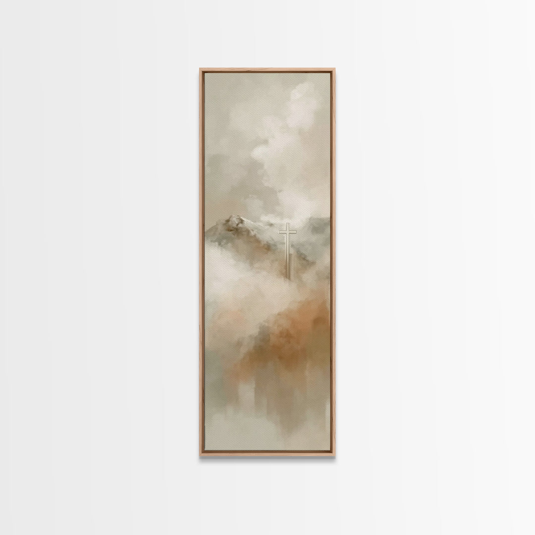 Cross Of Eternity – Framed Canvas Print – Tall Narrow Wall Art – Christian Painting – Christian Art – Christian Art Print – Christmas Art