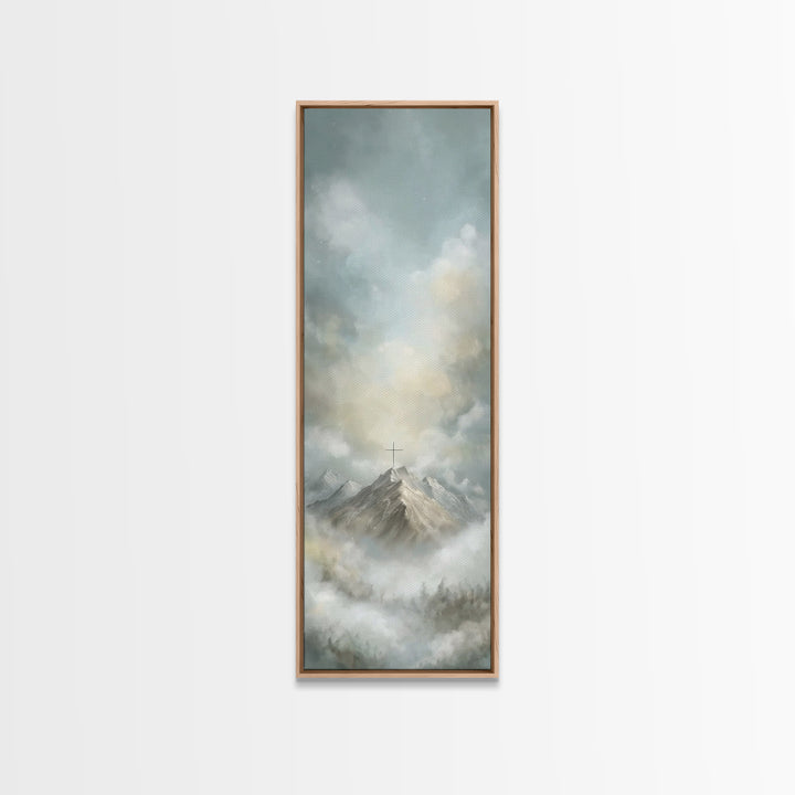 Faith On High – Framed Canvas Print – Tall Narrow Wall Art – Christian Art Canvas – Christian Painting – Christian Art Print – Christian Ch