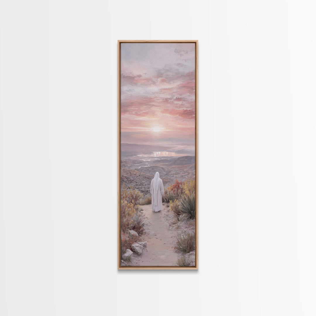 Valley Of Peace – Framed Canvas Print – Tall Narrow Wall Art – Christian Art – Christian Art Canvas – Jesus Painting – Christian Wall Art