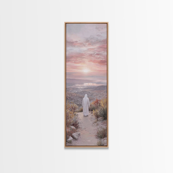 Valley Of Peace – Framed Canvas Print – Tall Narrow Wall Art – Christian Art – Christian Art Canvas – Jesus Painting – Christian Wall Art