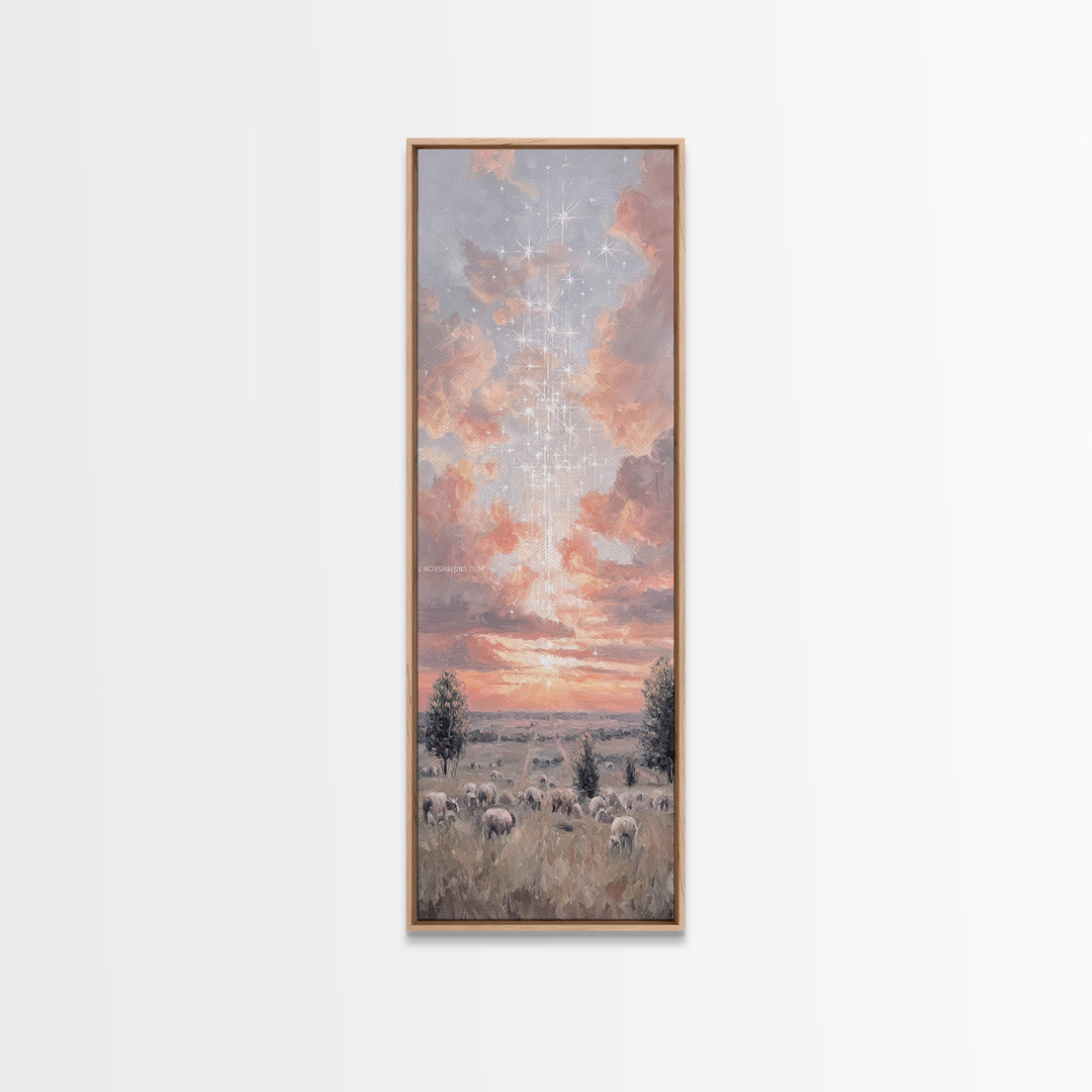 Morning Of Mercy - Framed Canvas Print - Christian Art Canvas - Tall Narrow Wall Art - Christian Wall Art - Jesus Painting - Christian Chri