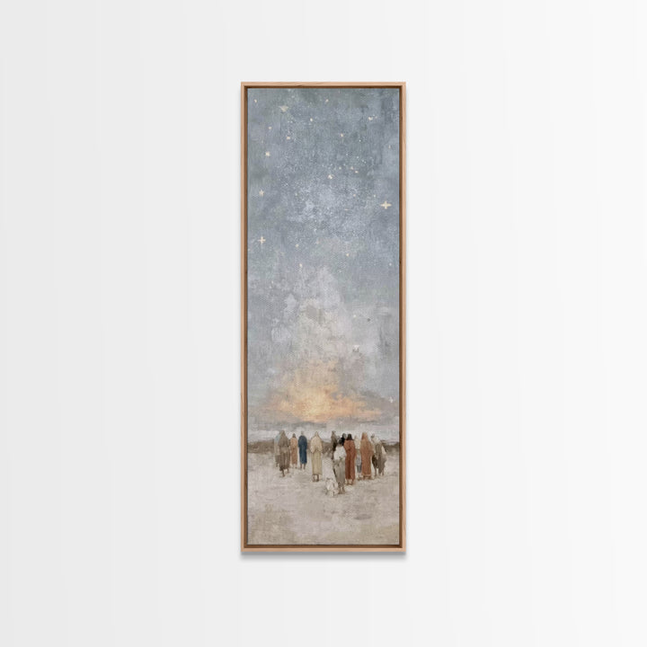 Star Of Peace - Framed Canvas Print - Christian Christmas Art - Christian Art Canvas - Jesus Painting - Christian Wall Art - Narrow Art - C