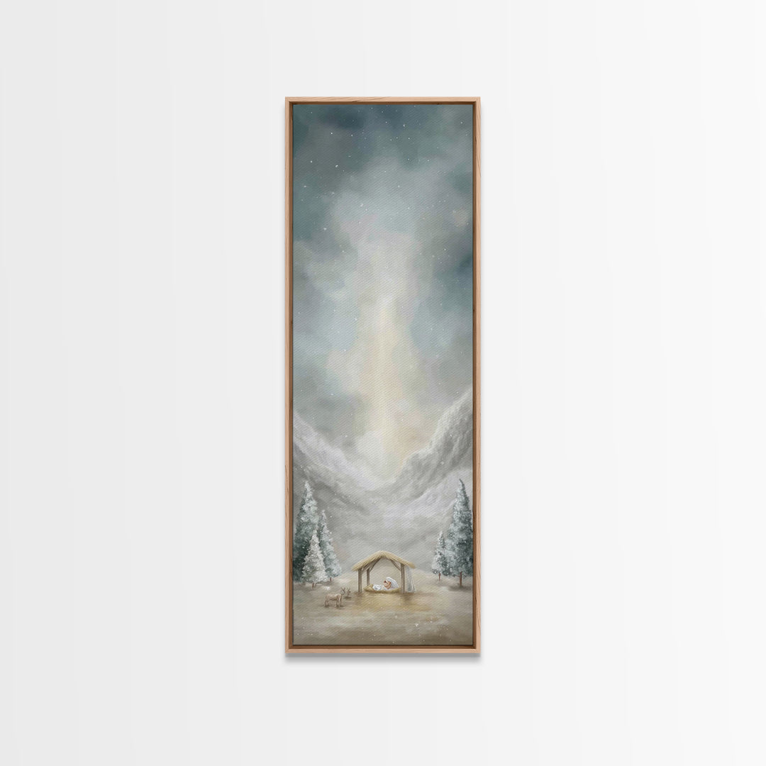 Holy Night Sky - Framed Canvas Print - Christian Christmas Art - Christian Art - Skinny Art - Jesus Painting - Christian Art Canvas - Chris