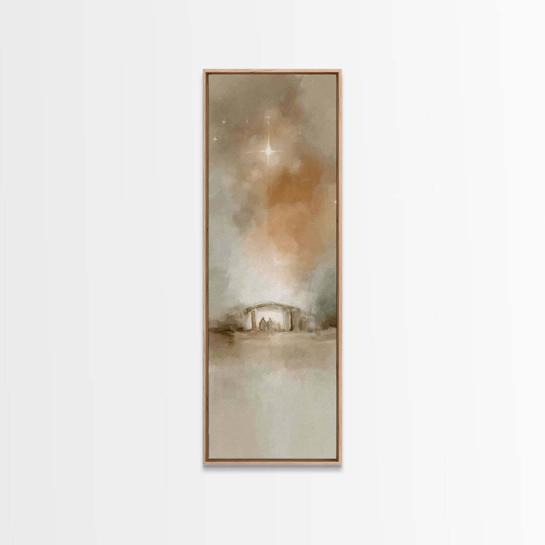 Star Of Bethlehem – Framed Canvas Print – Christian Art Canvas – Christian Christmas Art – Christian Wall Art – Skinny Art – Jesus Painting