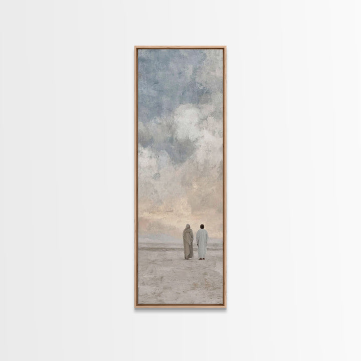Walk In Faith – Framed Canvas Print – Tall Skinny Art Print – Christian Art – Christian Wall Art – Christian Art Canvas – Minimalist Christ