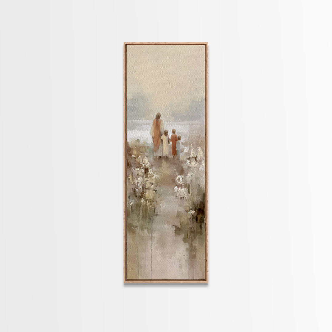 Fields Of Promise – Framed Canvas Print – Christian Wall Art – Christian Art Canvas – Jesus Painting – Tall Skinny Art Print