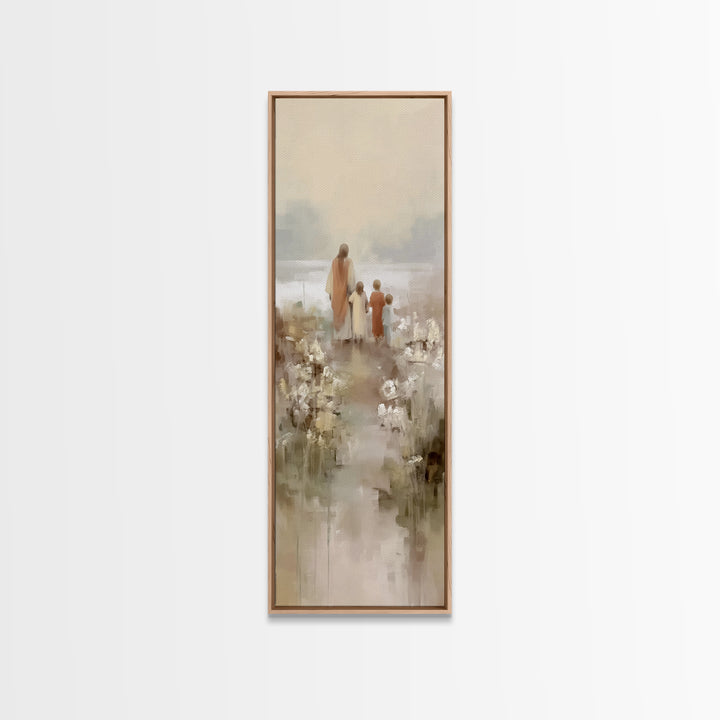 Fields Of Promise – Framed Canvas Print – Christian Wall Art – Christian Art Canvas – Jesus Painting – Tall Skinny Art Print