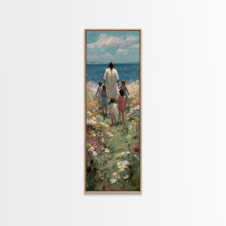 Children Of Light | Framed Canvas Print | Christian Wall Art | Christian Art Canvas | Jesus Painting | Tall Narrow Wall Art