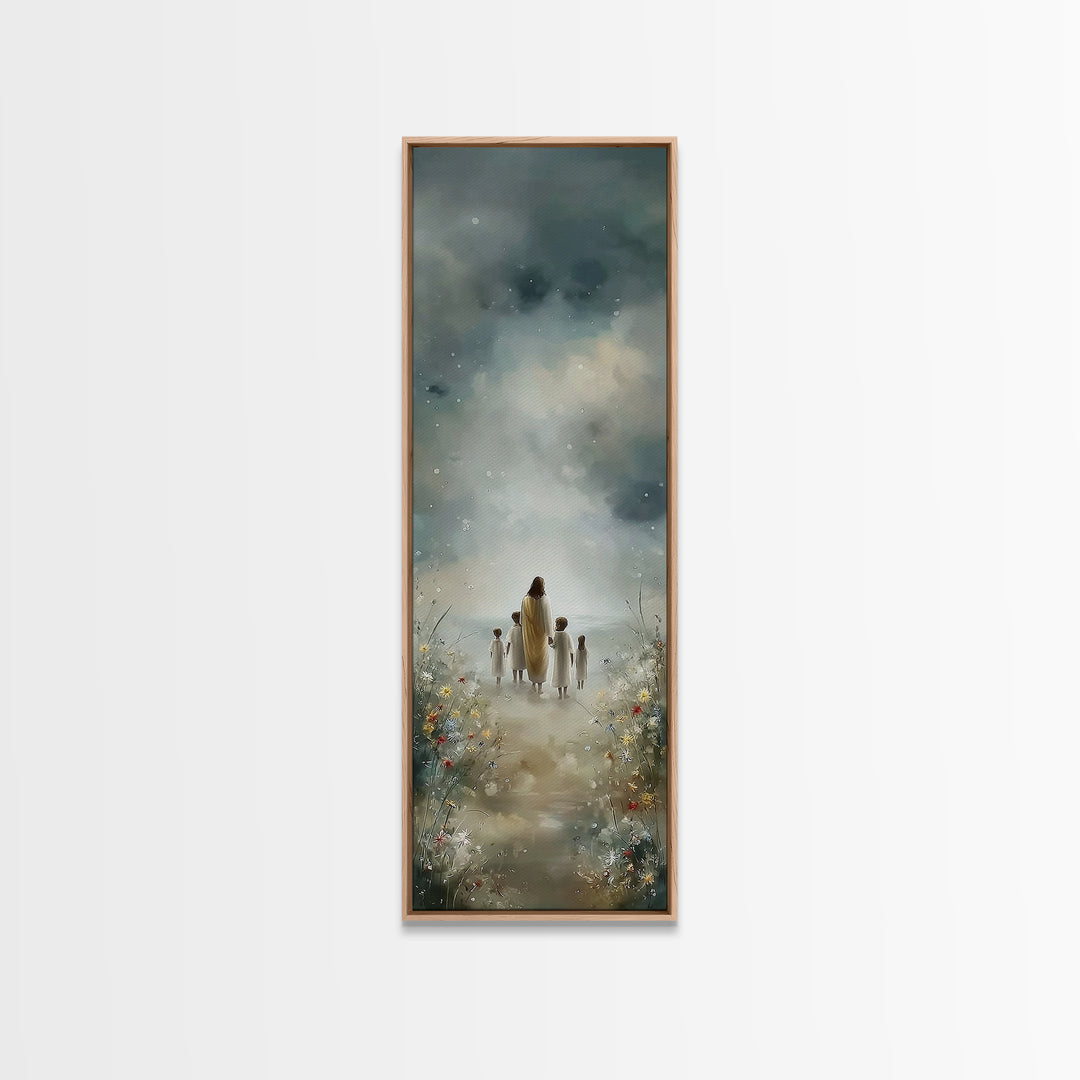 Heavenly Path – Framed Canvas Print – Christian Wall Art – Christian Art Canvas – Jesus Painting – Skinny Art – Christian Christmas Art