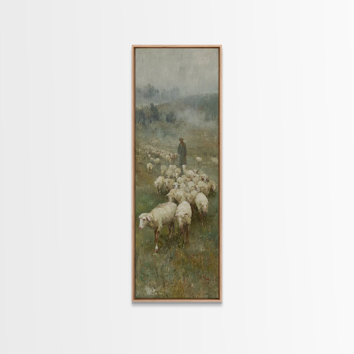 Gentle Shepherd Path – Framed Canvas Print – Christian Wall Art – Jesus Painting – Narrow Art – Christian Christmas Art – Christian Decor F
