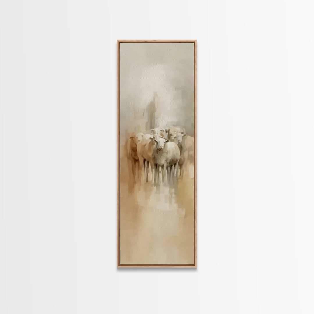 Holy Quiet Field | Framed Canvas Print | Christian Art Canvas | Tall Narrow Wall Art | Jesus Painting | Christian Christmas Art | Christian