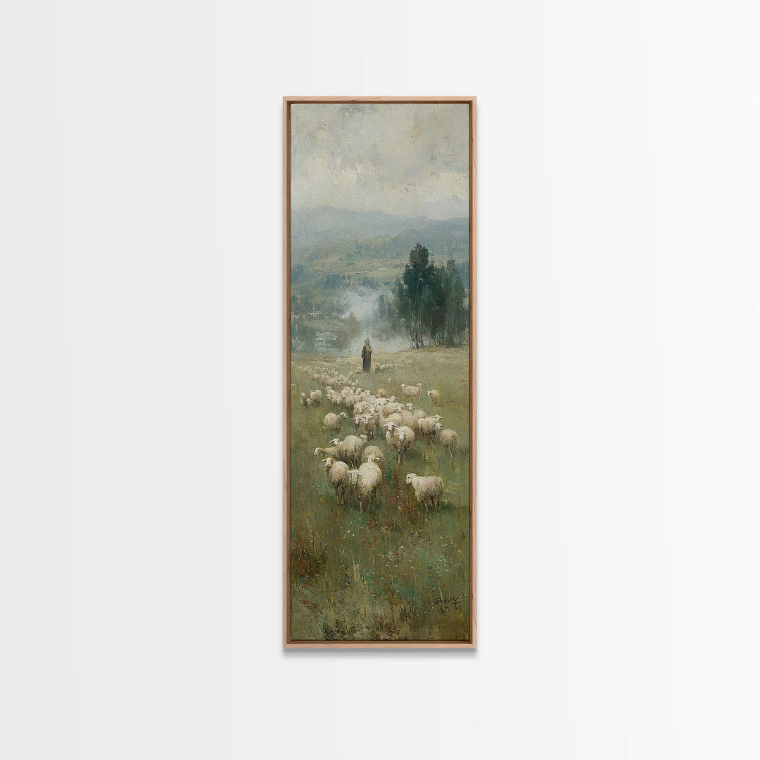 Blessed Quiet Hills – Framed Canvas Print – Christian Wall Art – Christian Art Canvas – Skinny Art – Jesus Christmas Art – Christian Decor