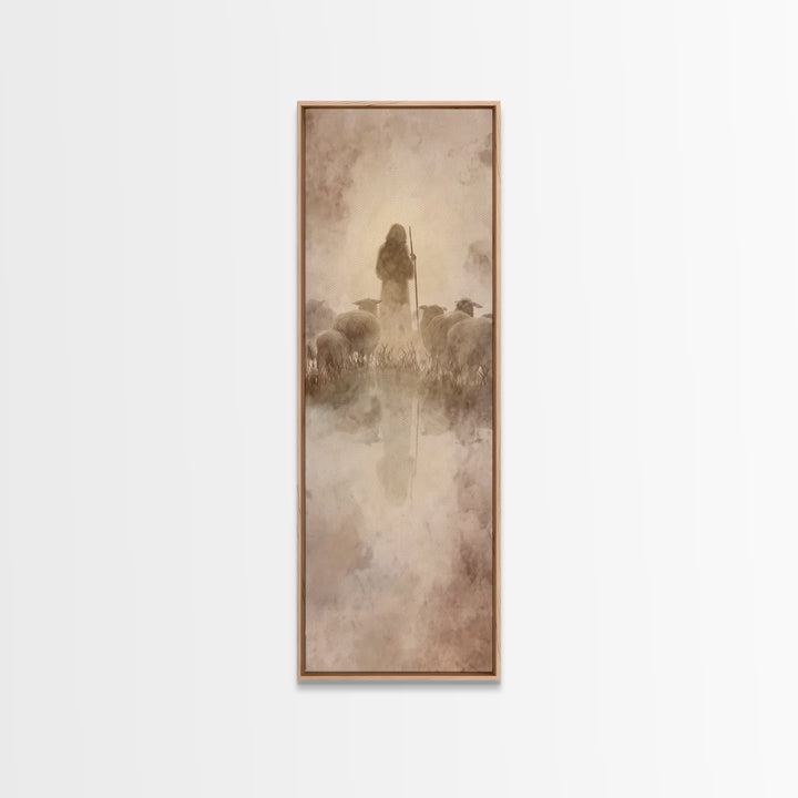 Valley Of Peace – Framed Canvas Print – Christian Wall Art – Christian Art Canvas – Jesus Painting – Narrow Art – Christian Christmas Art