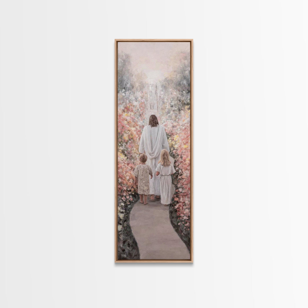 Children Of Light – Framed Canvas Print – Christian Wall Art – Christian Art Canvas – Jesus Painting – Skinny Art – Christian Christmas Art