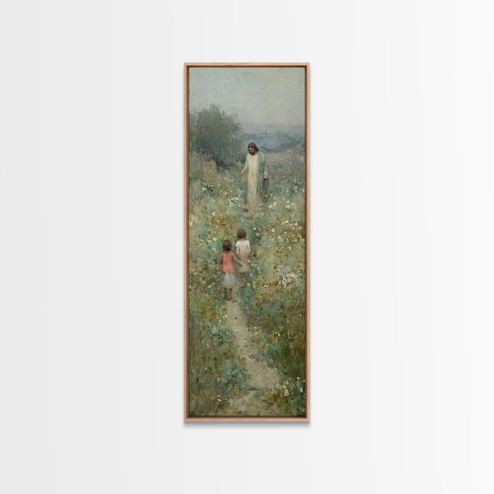 Blooming Promise – Framed Canvas Print – Christian Art Canvas – Christian Wall Art – Jesus Painting – Narrow Art – Christian Christmas Art