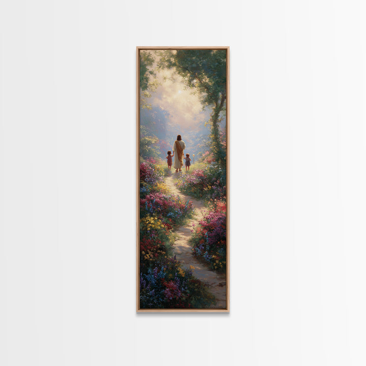 Heavenward Path – Framed Canvas Print – Christian Wall Art – Jesus Painting – Christian Art Canvas – Tall Narrow Wall Art – Christian Chris