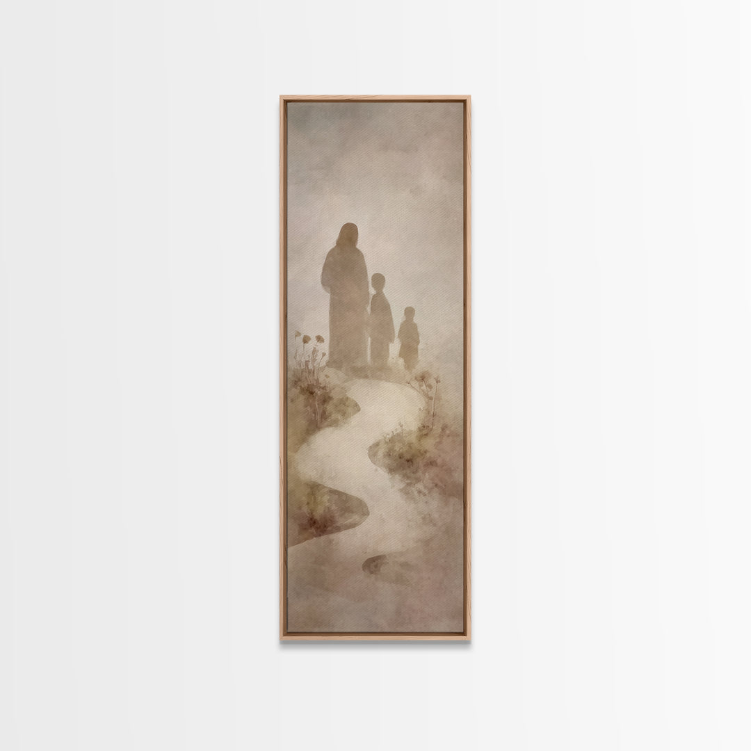 The Gentle Path - Framed Canvas Print - Christian Wall Art - Jesus Painting - Narrow Art - Christian Art Canvas - Christmas Art