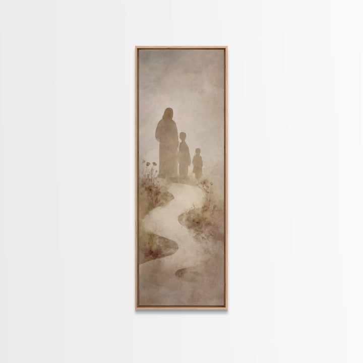The Gentle Path - Framed Canvas Print - Christian Wall Art - Jesus Painting - Narrow Art - Christian Art Canvas - Christmas Art