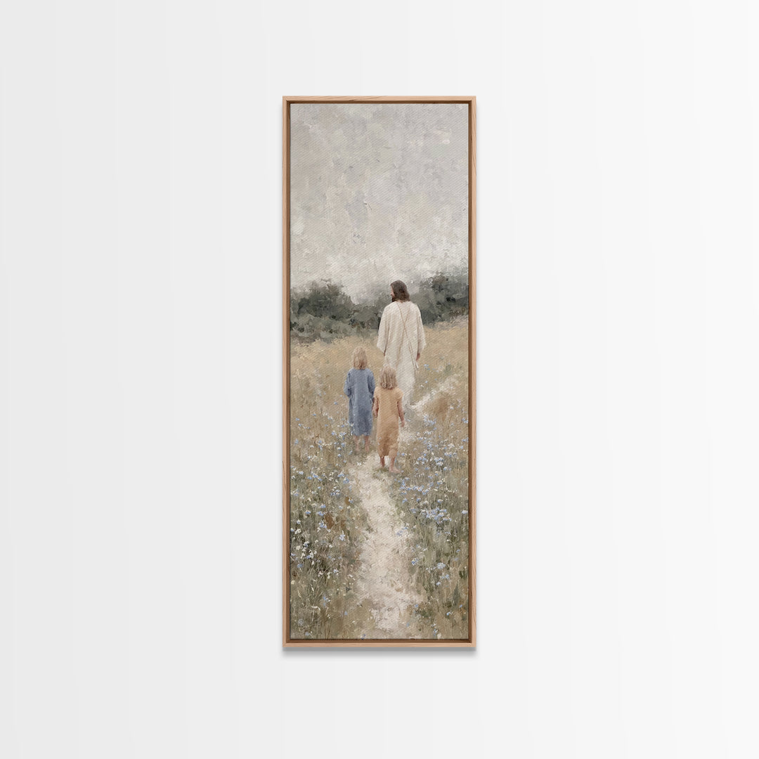 Garden Of Hope – Framed Canvas Print – Christian Wall Art – Tall Skinny Art Print – Jesus Painting – Christian Art Canvas – Christmas Art