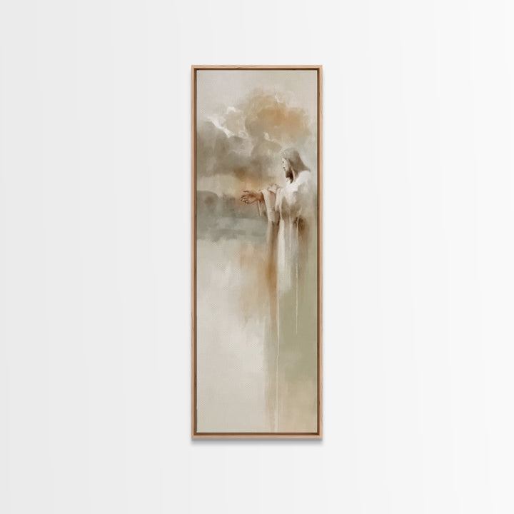 Clouds of Mercy – Framed Canvas Print – Tall Narrow Wall Art – Christian Art Work – Jesus Painting – Christian Gift – Christmas Art