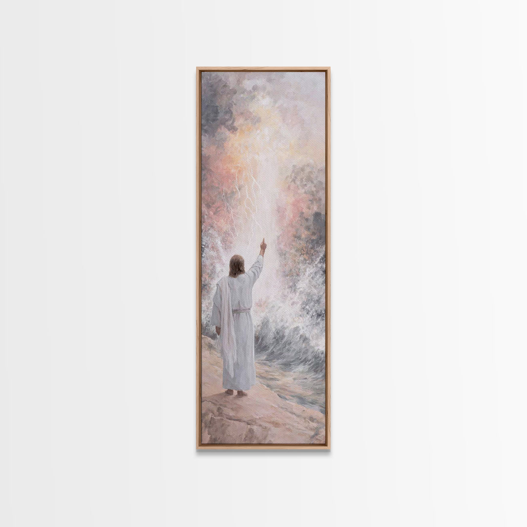 Light of Promise, Framed Canvas Print, Narrow Art, Christian Art Canvas, Jesus Painting, Christian Gift Ideas, Christmas Decor