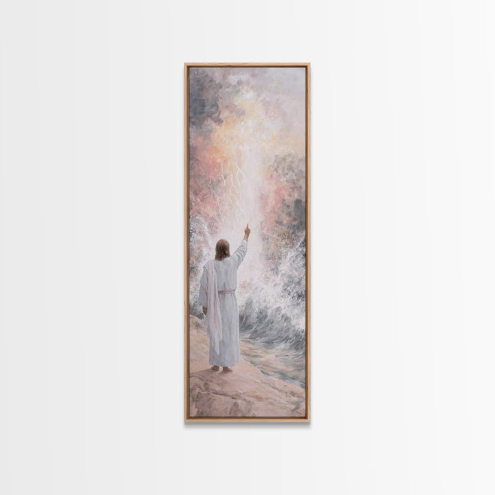 Light of Promise, Framed Canvas Print, Narrow Art, Christian Art Canvas, Jesus Painting, Christian Gift Ideas, Christmas Decor