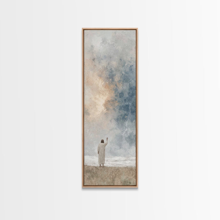 Thunder Glory | Framed Canvas Print | Tall Skinny Art Print | Christian Wall Art | Jesus Painting | Christian Christmas Art | Christian Dec