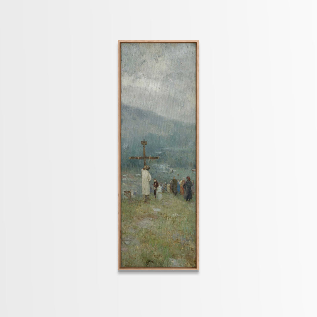 Pilgrim Of Grace | Framed Canvas Print | Christian Wall Art | Jesus Painting Canvas | Skinny Art | Christian Christmas Art | Christian Deco