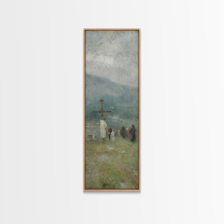 Pilgrim Of Grace | Framed Canvas Print | Christian Wall Art | Jesus Painting Canvas | Skinny Art | Christian Christmas Art | Christian Deco