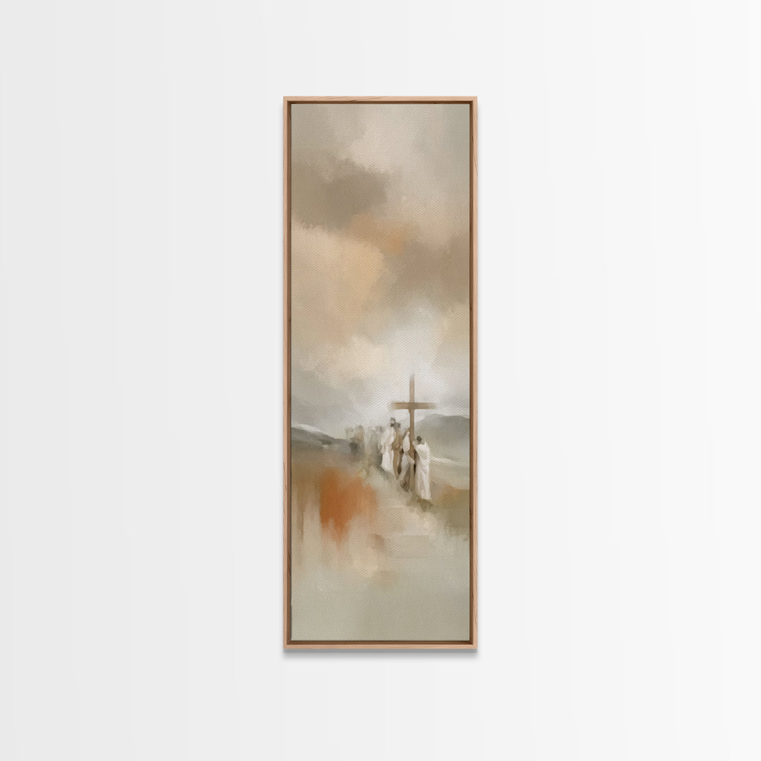 Silent Compassion | Framed Canvas Print | Christian Art Canvas | Jesus Painting | Tall Narrow Wall Art | Christian Gift Ideas | Christian A