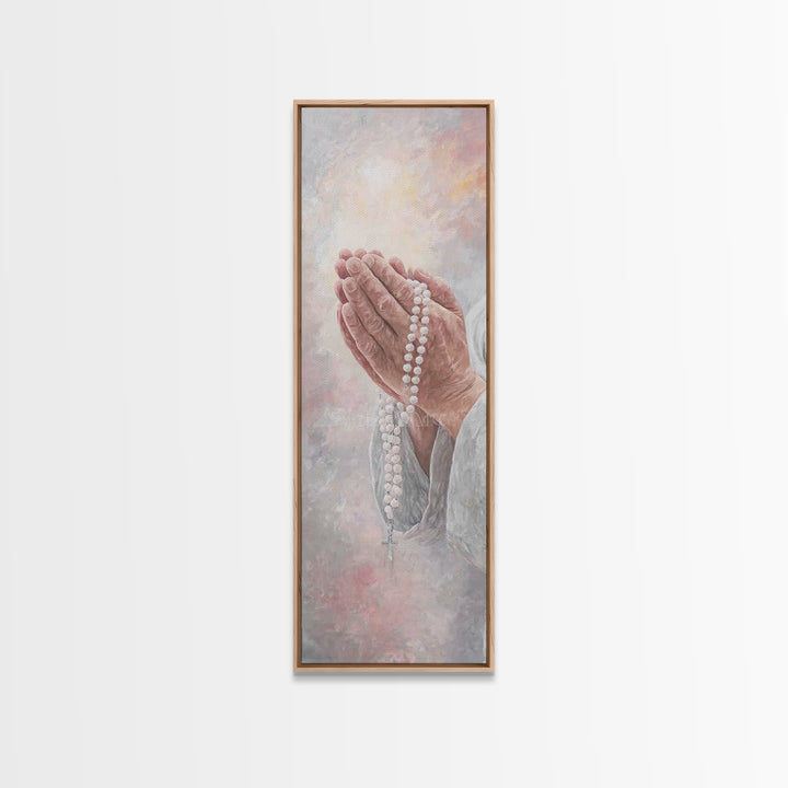 Prayerful Light – Framed Canvas Print – Christian Art – Christian Art Canvas – Skinny Art – Christian Wall Art – Christian Gift Ideas – Chr