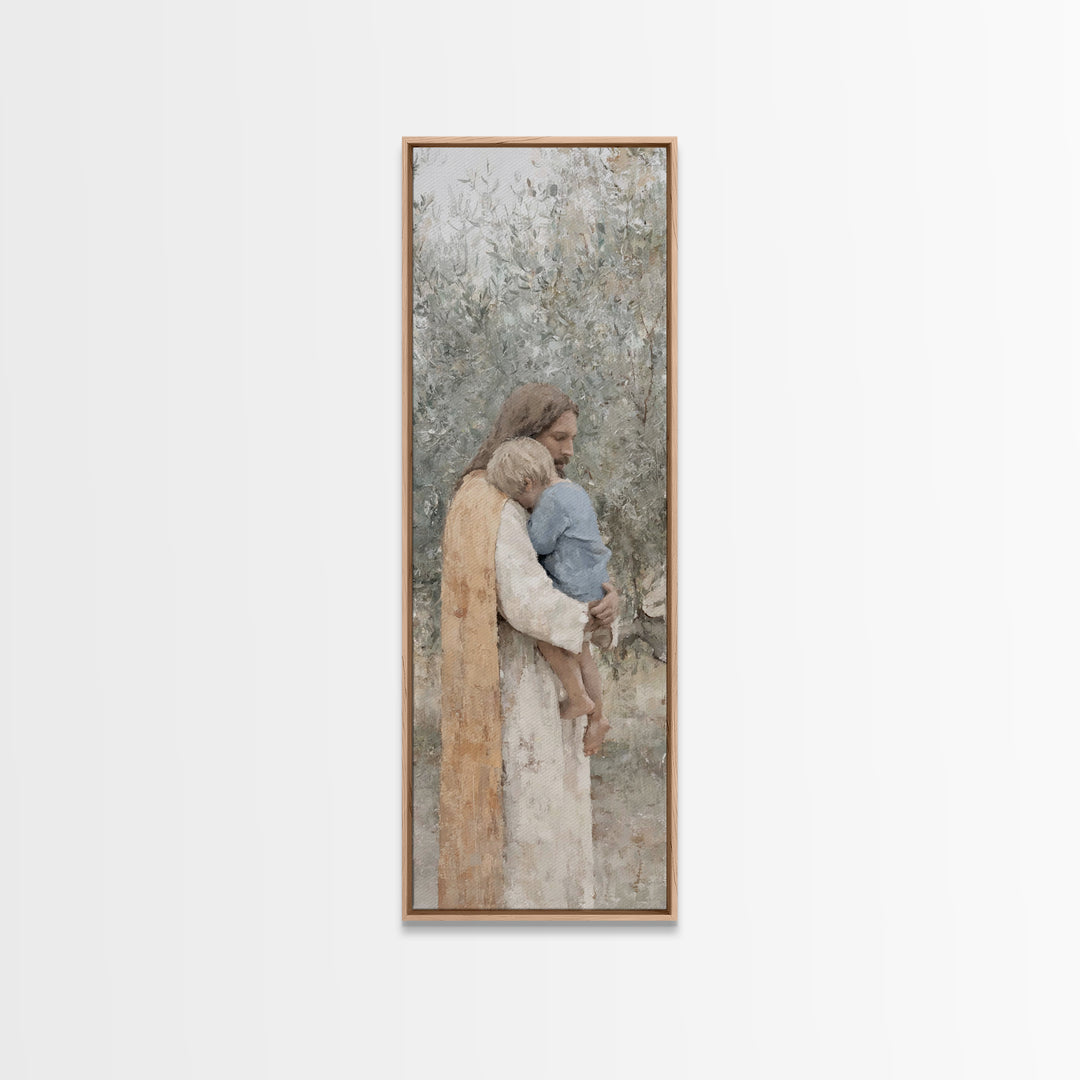 Heavenward Path – Framed Canvas Print – Christian Art Canvas – Jesus Painting – Tall Narrow Wall Art – Christian Decor – Christmas Canvas W