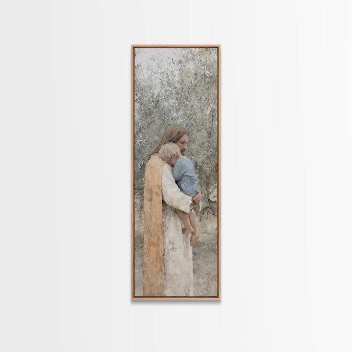 Heavenward Path – Framed Canvas Print – Christian Art Canvas – Jesus Painting – Tall Narrow Wall Art – Christian Decor – Christmas Canvas W