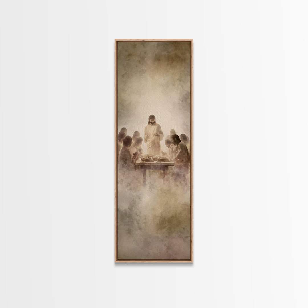 Lantern Of Faith | Framed Canvas Print | Christian Art Canvas | Christian Wall Art | Jesus Painting | Christian Art Print | Skinny Art | Ch