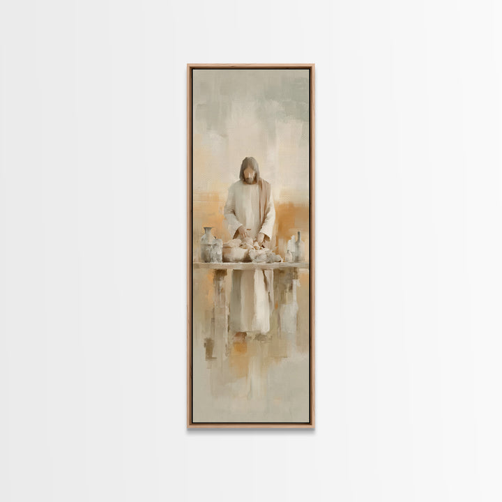 Gathering Of Light | Framed Canvas Print | Christian Wall Art | Christian Art Canvas | Jesus Painting | Tall Skinny Art Print | Christian C