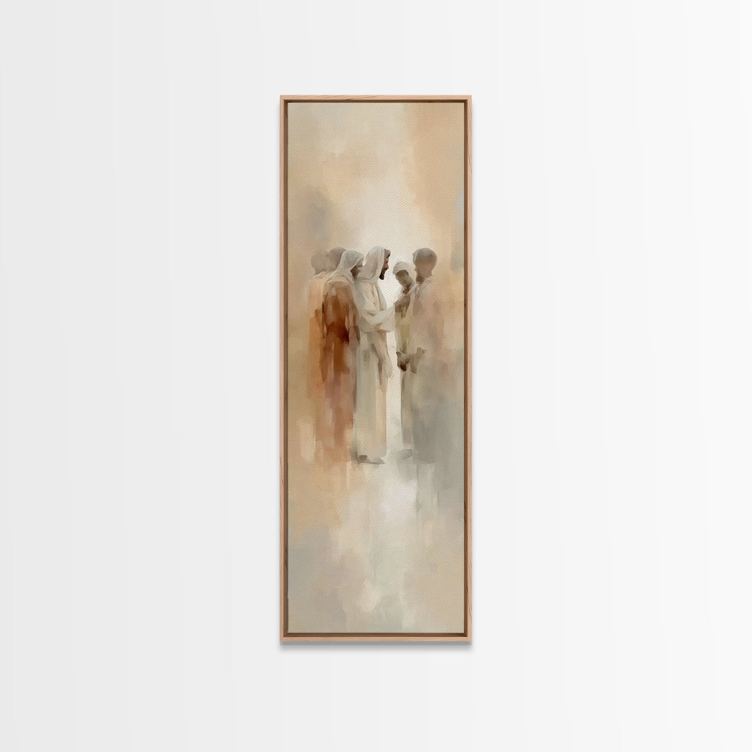 Desert Grace Gathering – Framed Canvas Print – Christian Wall Art – Jesus Painting – Christian Art Canvas – Unique Christian Art – Christia