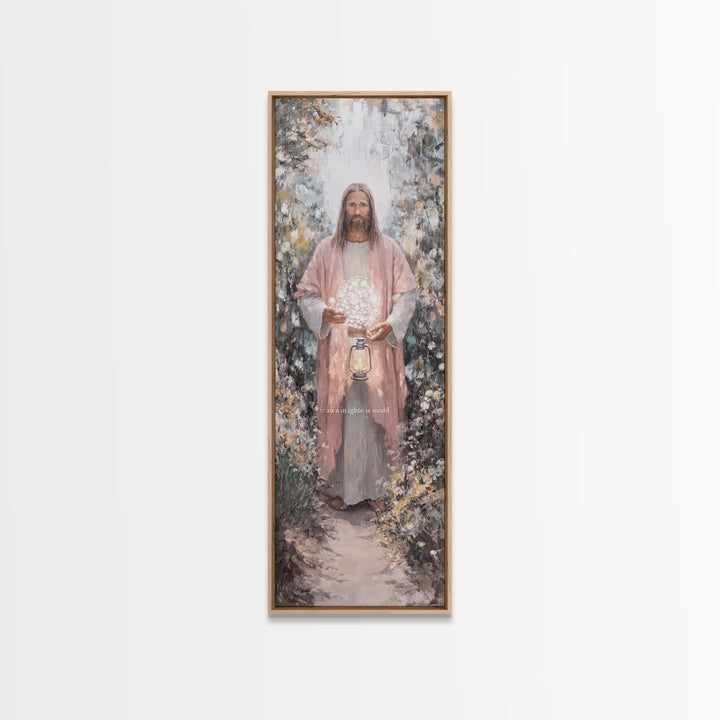 Light Of The Path – Framed Canvas Print – Christian Wall Art – Christian Art Canvas – Jesus Painting – Subtle Christian Art – Christian Dec
